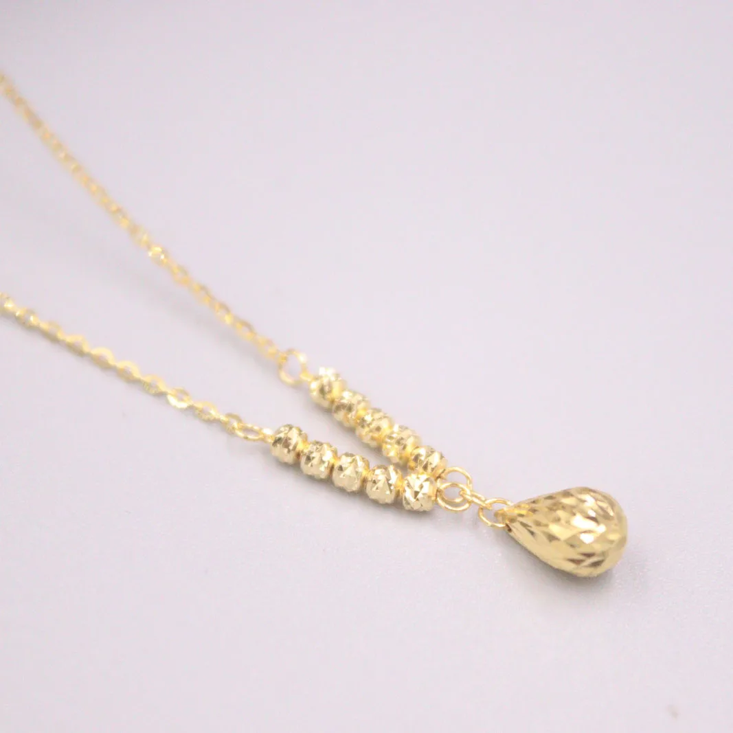 

Au750 Real 18K Yellow Gold Chain Neckalce For Women Female 1.1mmW Raindrop Chain Choker Gold Necklace 18K Gold Jewelry