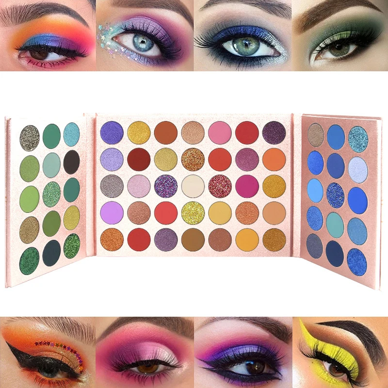 

New Design Double-door Folding Eyeshadow Palette 65 Colors Multifunctional Glitter Pearly Matte Eyeshadow Palette Cosmetic TSLM1