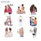 Модные женские термонаклейки, термонаклейки для детей, мамы, ребенка, родителя, ребенка, патч, футболка, куртка, своими руками