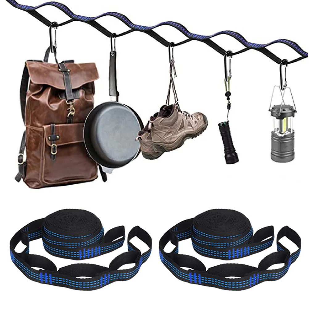 

2pcs Camping Hammock Strap Outdoor Hammock Garden Swing Straps rope high strength load bearing strap hamac rope with storage bag