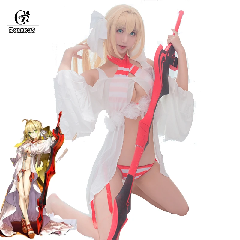ROLECOS игры FGO Косплэй костюм Nero для косплея сексуальный красного цвета купальник