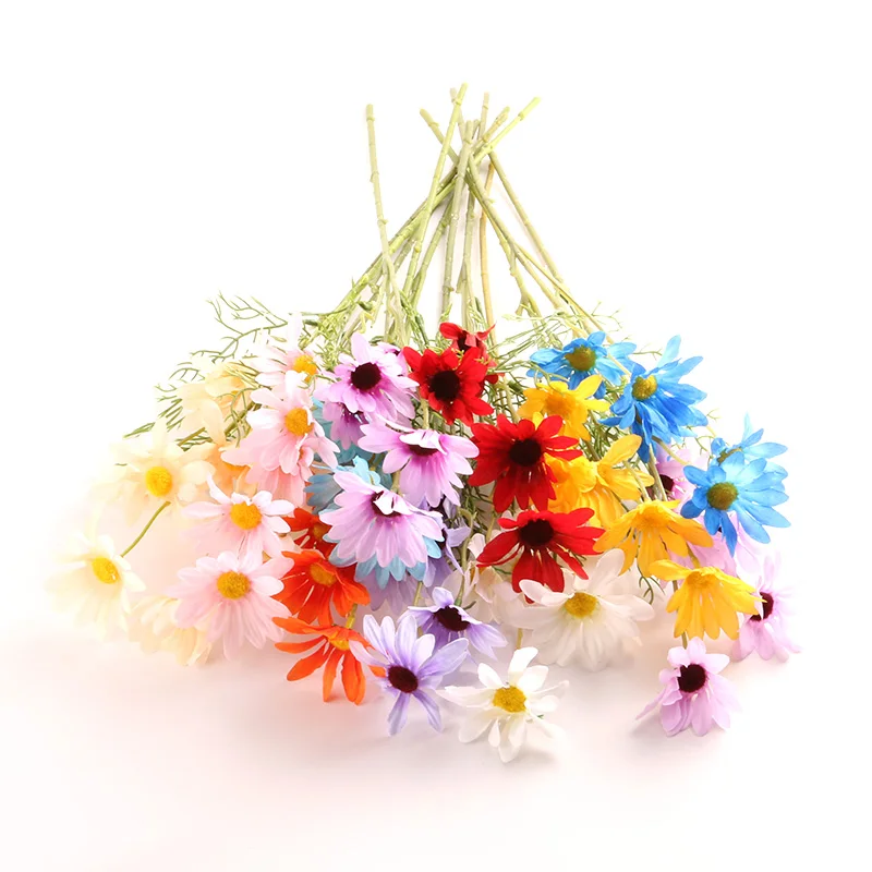 5 вилок головок искусственная ромашка шелковые цветы искусственные ромашки