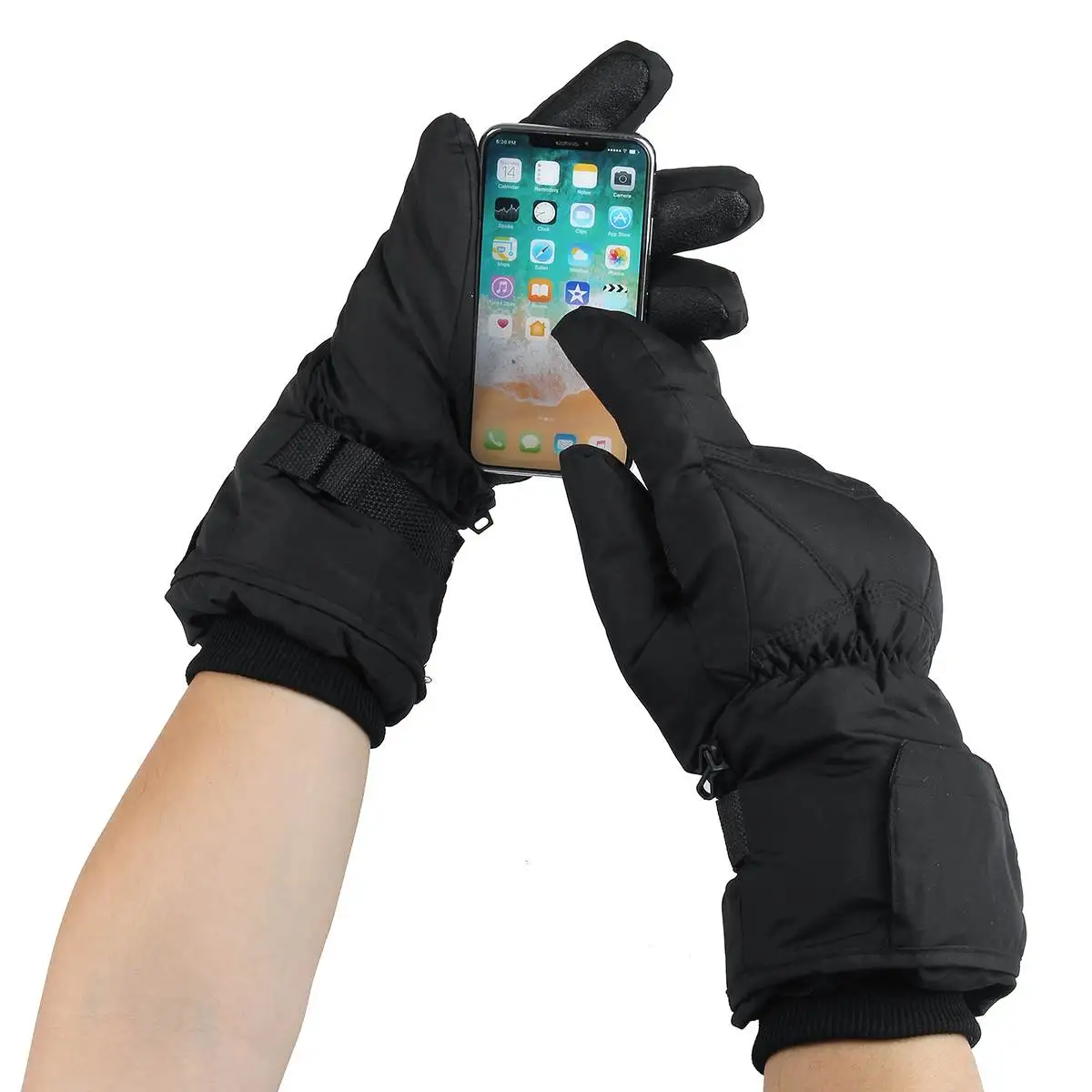 

Electric Heated Gloves For Men Women Winter Cycling Windproof Warm Heating Touch Screen Skiing Gloves Battery Powered