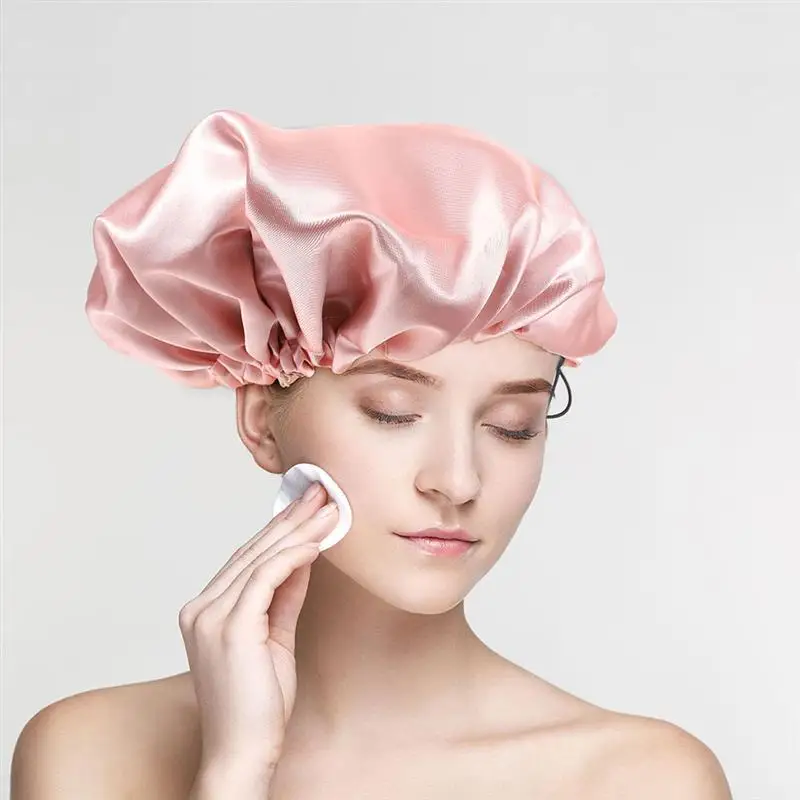 

5pcs Shower Cap Double-Layer Hair Cap Adjustable Night Cap Barber Salon Cap