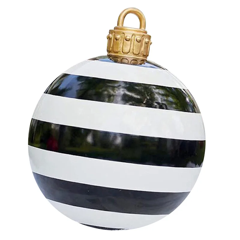 

Outdoor Christmas PVC Inflatable Decorated Ball with Inflating Pump 60cm in Diameter Garden Yard Lawn Festival Decor WWO66
