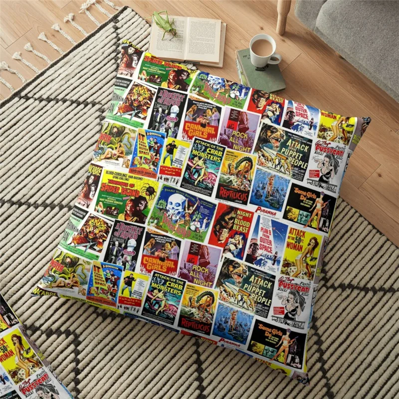 

Funny Backrest Horror Movies Printed Cushion Cover Halloween 45*45cm throw Pillow Comfortable Case Cushion Decorative for home
