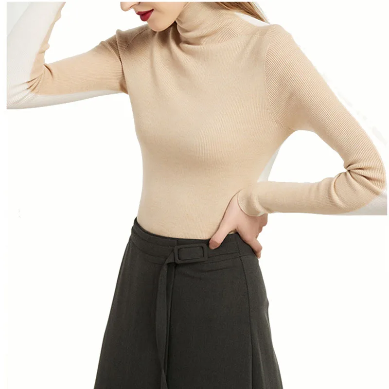 

Knitted Jumper Winter Tops Turtleneck Pullovers Casual Sweaters Women Shirt Long Sleeve LG2058pfu