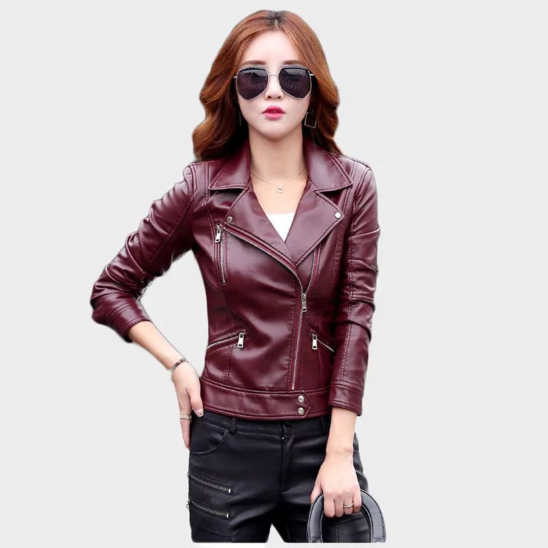 Korean style Women leather jacket Leisure short jackets elegant Spring/autumn pu leather jackets High quality Free shipping 89