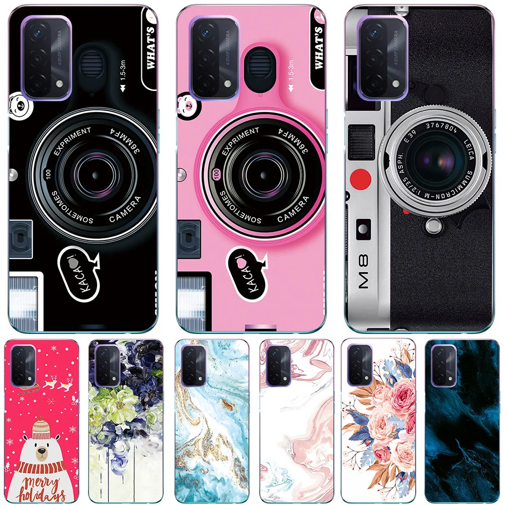 

Phone Bags & Case For OPPO A93 5G A94 4G 5G A95 5G 2021 Cover Soft Silicone Fashion Marble Inkjet Painted Shell Capa