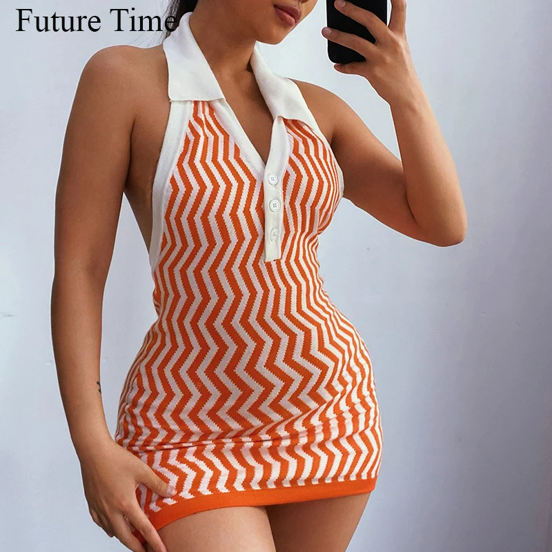 

Винтажное модное трикотажное Привлекательное платье с пейсли воротником-халтером, женские облегающие летние платья с открытой спиной для ...