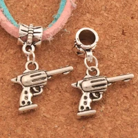 revolver gun big hole beads 26 5x20 2mm 100pcs zinc alloy dangle fit european bracelets jewelry diy b1628