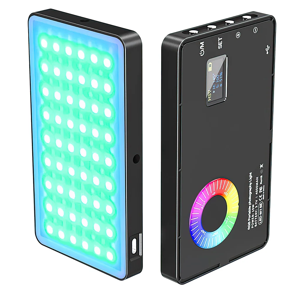 SPASH Портативный видео светильник RGB для фотографии с регулируемой яркостью 2500K-8500K
