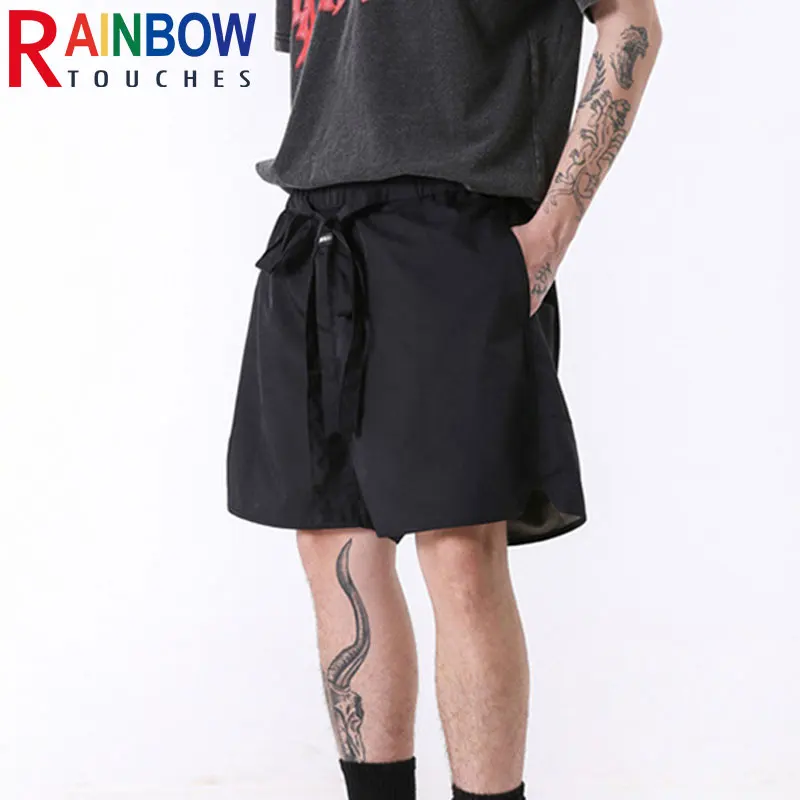 

Rainbowtouches Wholesale Sporty Ash Ribbon Elastic Waist Nylon Shorts Men