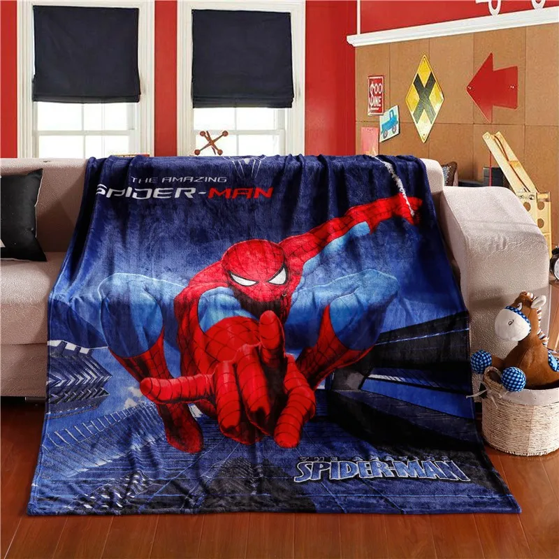 Disney ร้อน Spiderman Avengers เด็กน่ารักผ้าห่มโยนผ้ากำมะหยี่อุ่น150X200ซม.สำหรับเด็กของขวัญ