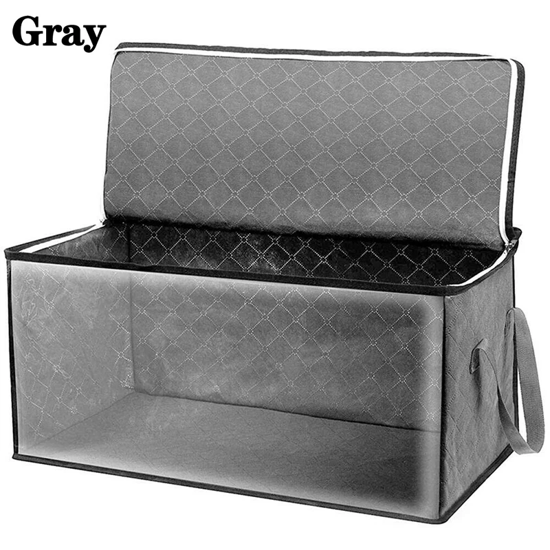 

Folding Storage Box Clothes Organizer Non Woven Fabric With Zipper Moisture-proof Quilt Collecting Case Portable Storage Box