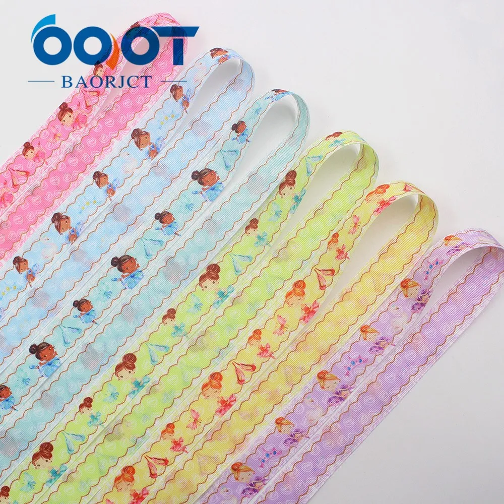 OOOT BAORJCT I-191123-2615, 25 мм 10 ярдов двухсторонний мультфильм девушка корсажные ленты, лук Кепка, одежда, украшения для вечеринки сделанные своими руками