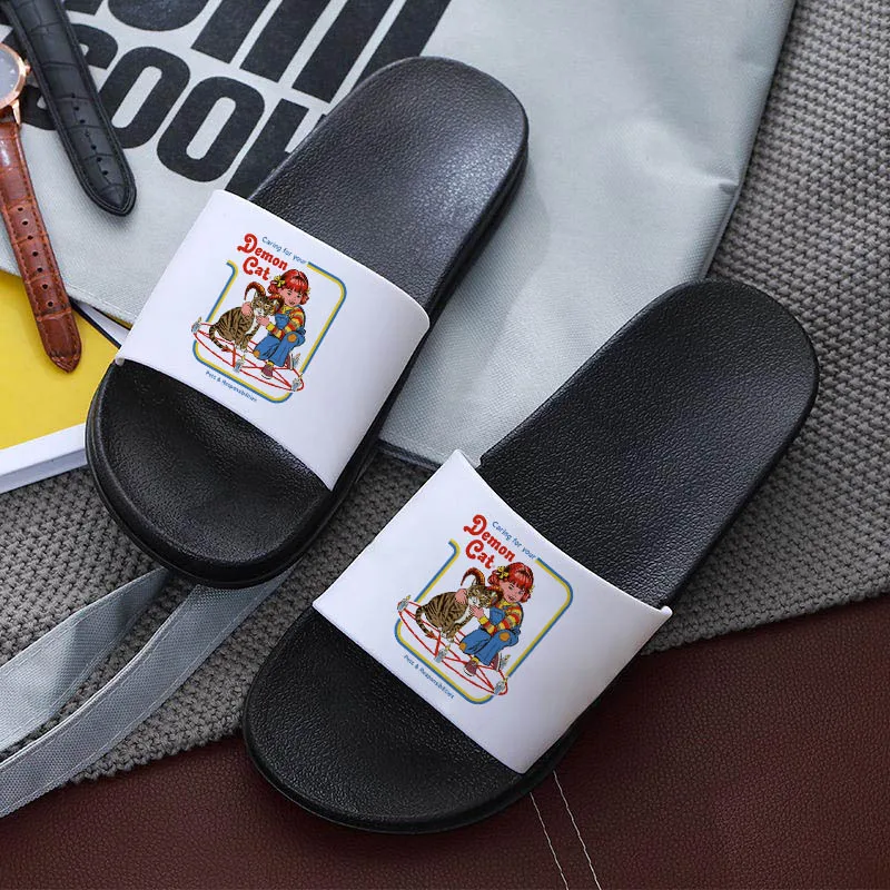 

Easter 2021 Summer Slides Flip Flop Women Non-slip Slippers Harajuku Printed Women's Slippers indoor slippers Mujer