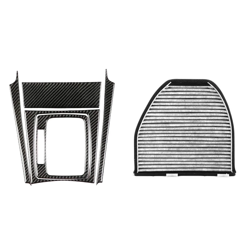 

2 комплекта автомобильных аксессуаров: 1 комплект накладок для панели переключения передач автомобиля из углеродного волокна и 1 шт. воздушн...