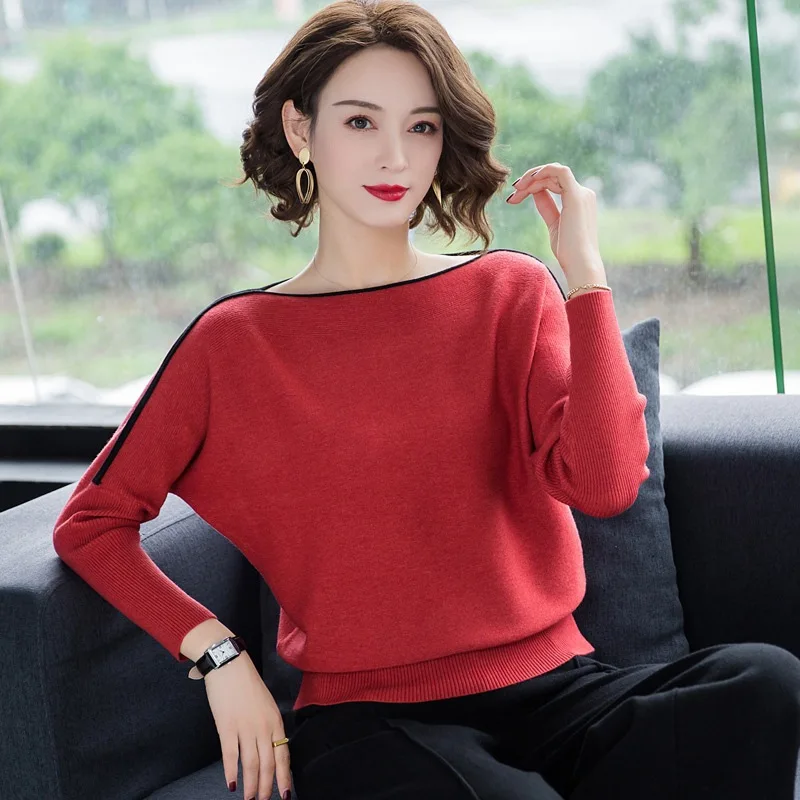 Новинка 2019 корейский женский осенний и зимний свитер с рукавом летучая мышь