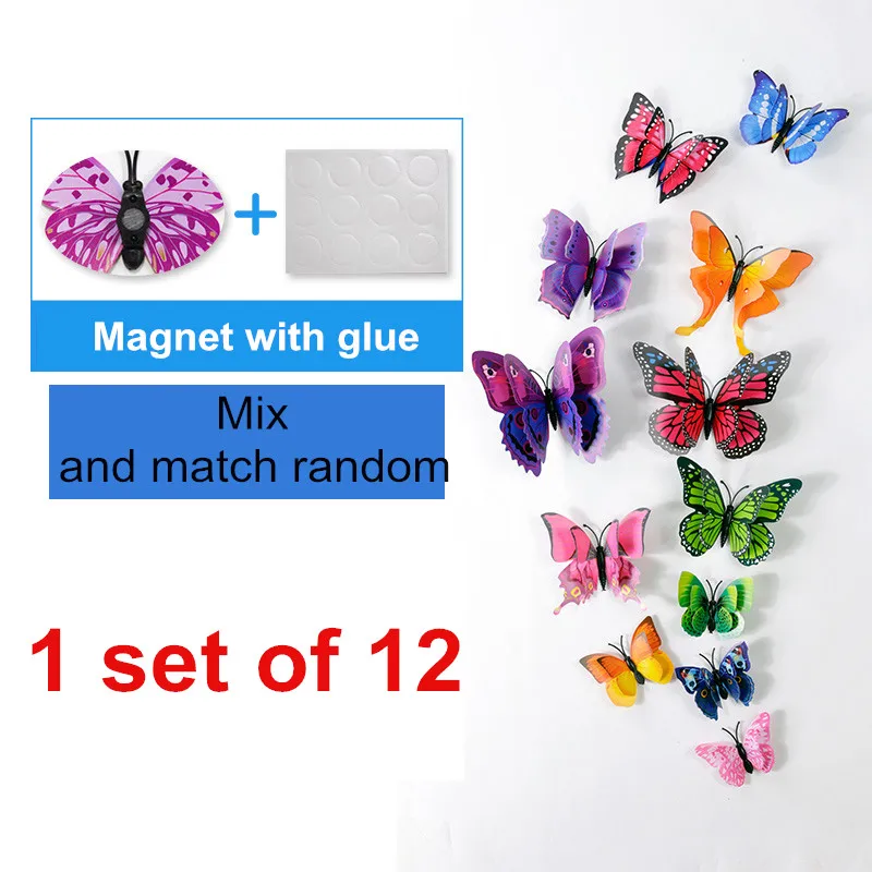

Simulation Butterflies 3D Stereo Wall Stickers Bedroom Living Room Wall Decoration Creative Painting Refrigerator Magnets Decals