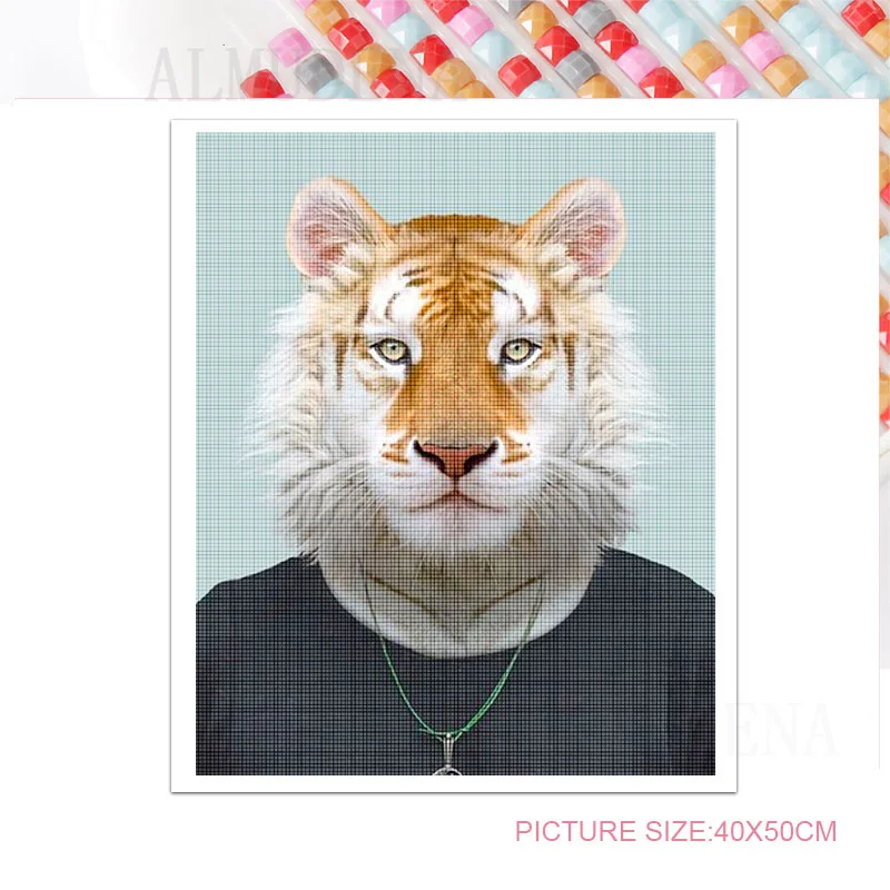 

Bead Embroidery Animal Anthropomorphic Creative Diamond Painting Cross Stitch Set Painting Home Decoration Square Diamond Round