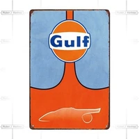 artistic tinplate painting metal tin sign gulf oil bar pub home vintage retro poster cafe art