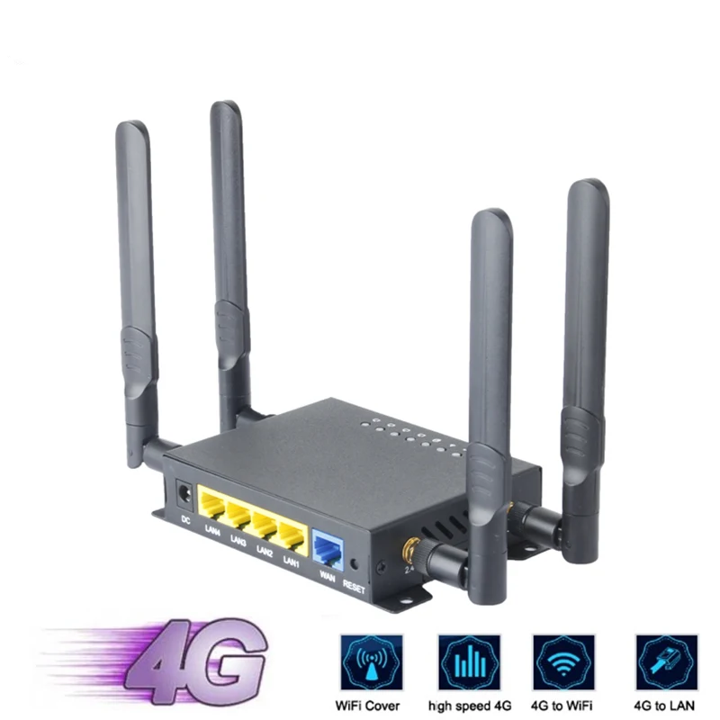 Wi Fi роутер OpenWRT LTE 300 Мбит/с слот для SIM карты 3G/4G беспроводной с четырьмя внешними