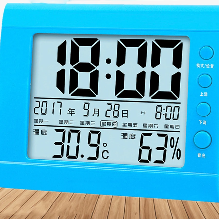 Дисплей Настольный календарь часы деревянные светодиодный будильники