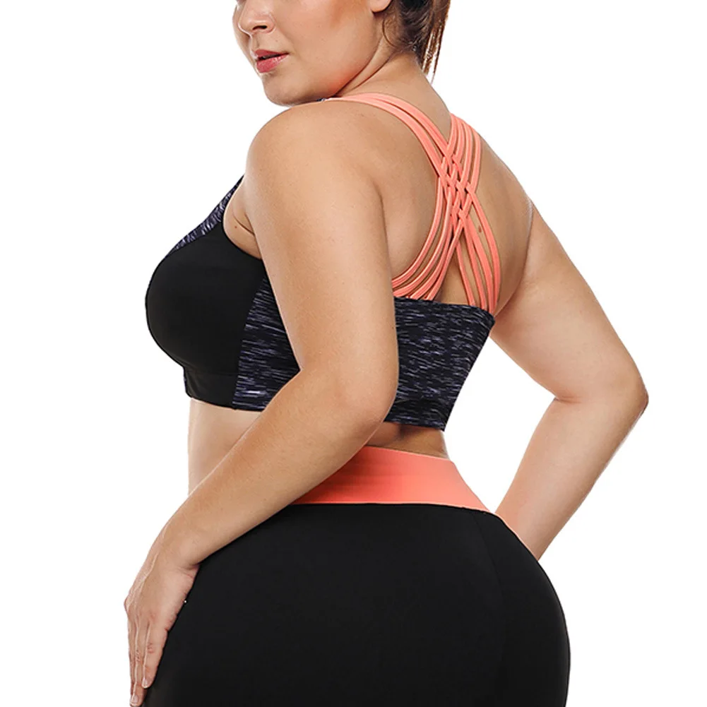 

L-XXXL Sexy Back Sports Bras Women Yoga Plus Size Sport Bra Shockproof Breathable Athletic Fitness Running Gym Vest Sportswear