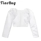 Атласный жакет-болеро Tiaobug для девочек, короткий кардиган с вышивкой для подружек невестысвадьбы, От 3 до 10 лет