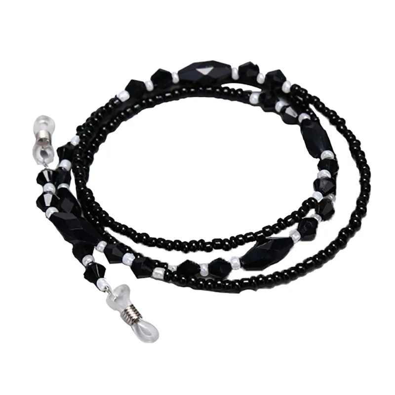 

Reading Glasses Fashion Eyeglasses Chains Rope Black Acrylic Beads Chains Anti-slip Eye-wear Cord Holder Neck Strap