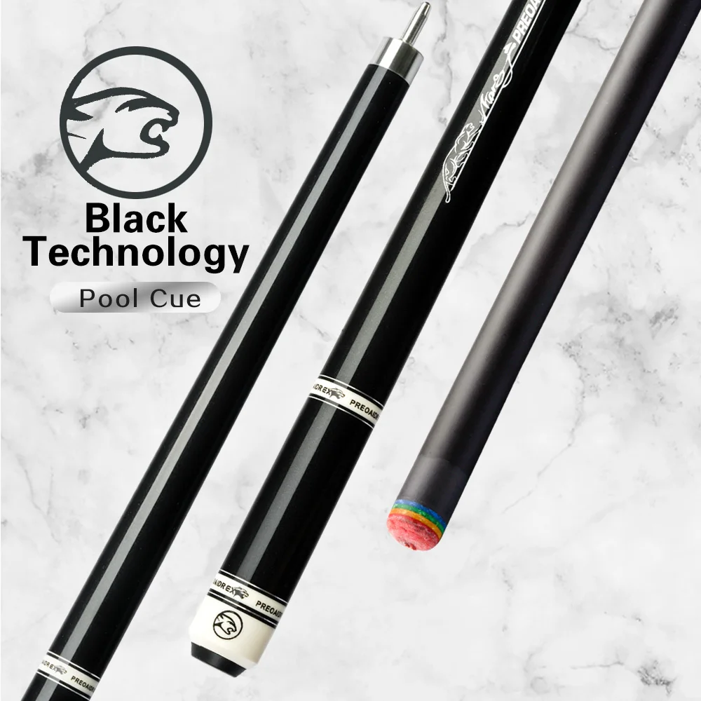 

PREOAIDR 3142 Pool Cue Stick Billiards Carbon Maple Black Technology Shaft 10.8/11.5/ 12.8mm Rainbow Tip Uni-loc Joint Cue Stick