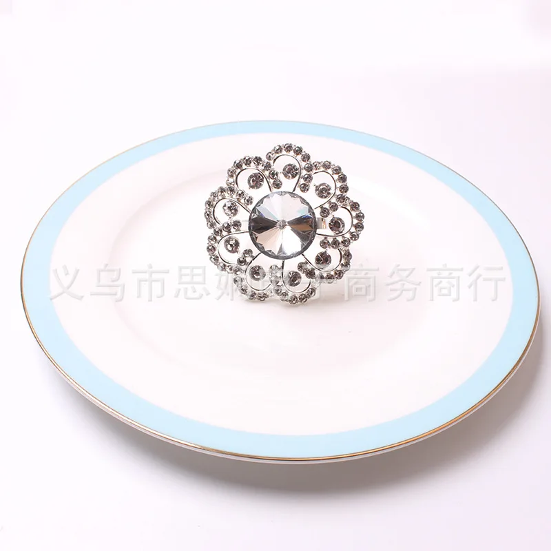 4 шт. кольцо для салфеток с серебряным цветком | Дом и сад