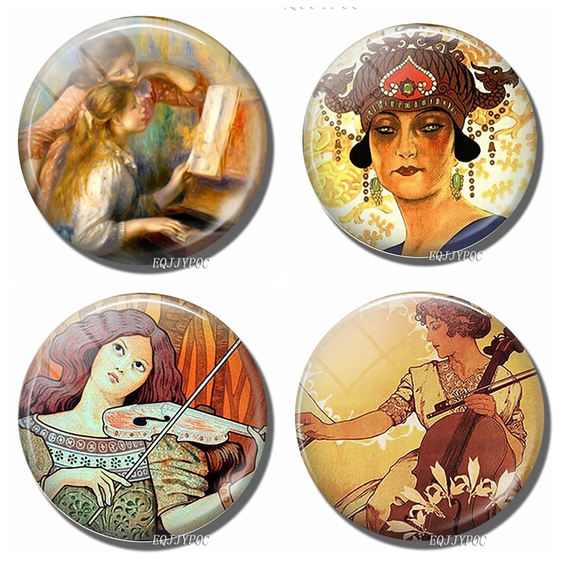 Магнит на холодильник классический художественный стеклянный купол 30 мм