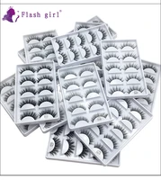 flash girl makeup brand factory wholesale price eyelashes 5 pairs 3d mink reusable extension lashes
