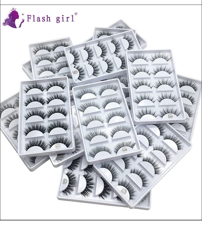 Flash Girl макияж бренд Фабрика оптовая цена ресницы 5 пар 3D норки многоразовые