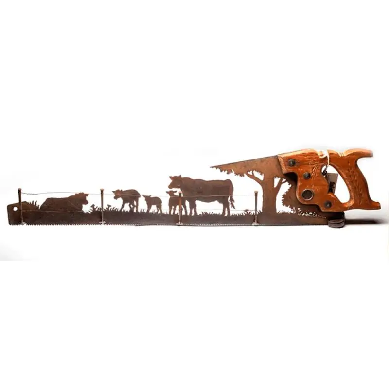 

METAL ART TREE WALL DECOR Cut Hand Saw Metal Art Metal Artwork Father's Day Cow Hand Cutting Handsaw Decorations Fast Delivery