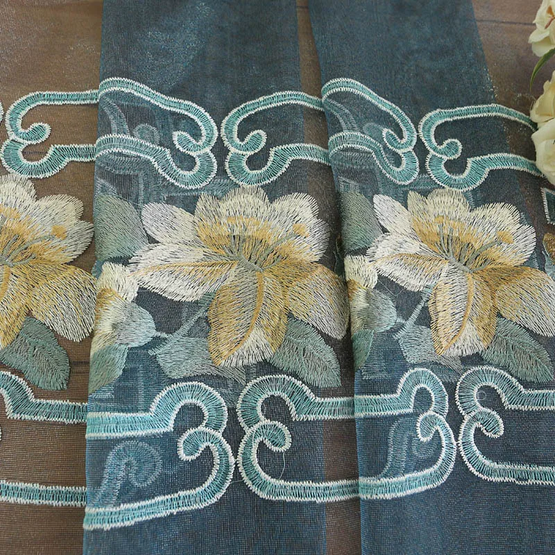 Шторы с вышивкой в европейском и американском стиле занавески на окна тканевые