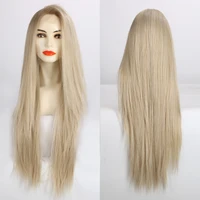easihair long straight blonde lace front synthetic wigs high density heat resistant lace wigs for women layered cosplay wigs
