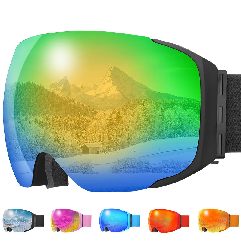 

Ski Goggles Magnetic Men Women Winter Anti-Fog Snow Ski Glasses With Free Mask Double Layers UV400 Snowboard Goggles