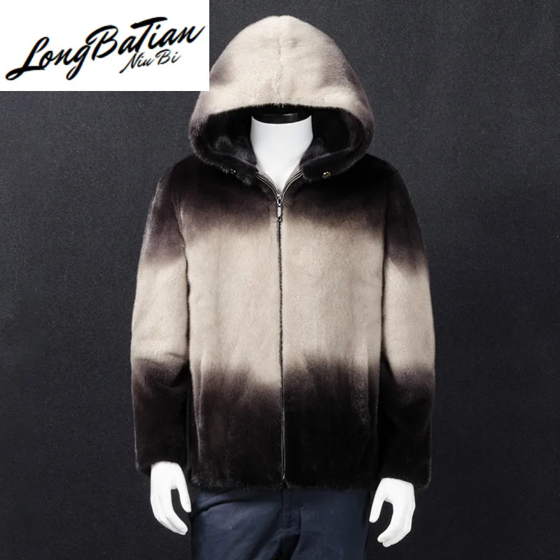 Настоящее 2020 новое пальто мужская зимняя куртка из натурального меха с капюшоном