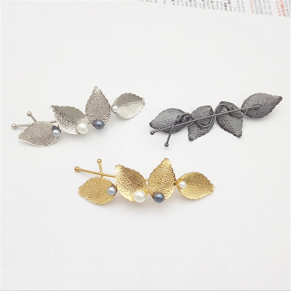 Для женщин Девушка из металла и жемчугом четыре листья заколки для волос заколка