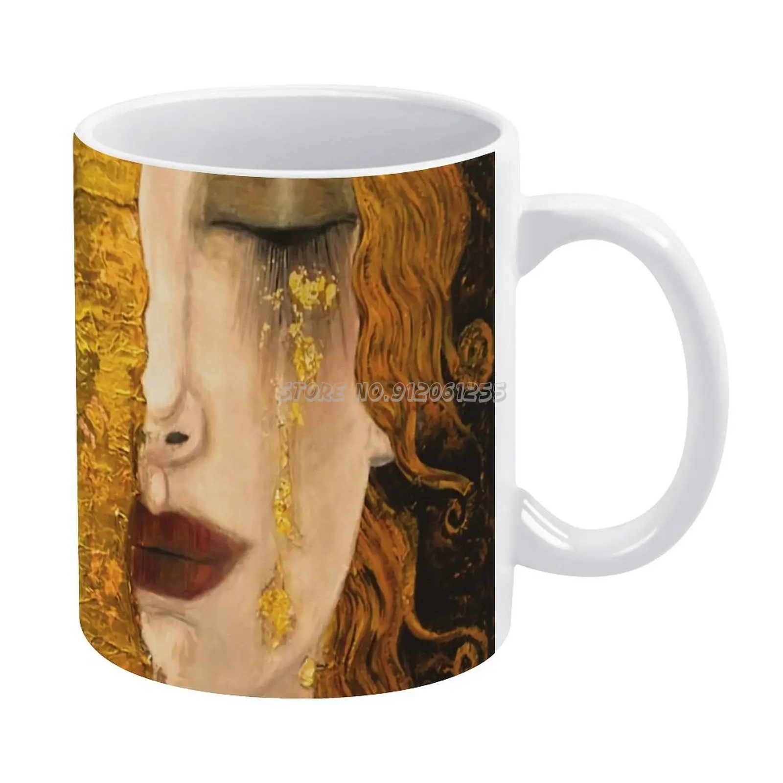 Golden Tears Gustav Klimt Art White Mug To Friends and Family Creative Gift 11 Oz Coffee Ceramic Gold - купить по выгодной цене |