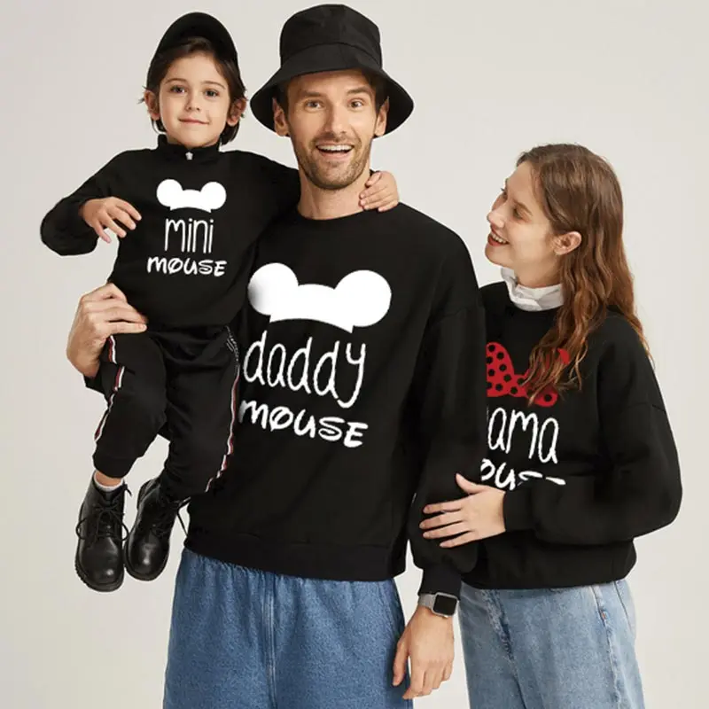 

Cartoon Family Matching Sweatshirts Autumn Daddy Mommy and Me Clothes Mother Daughter Father Son Boys Girls Cotton Tops Outfits