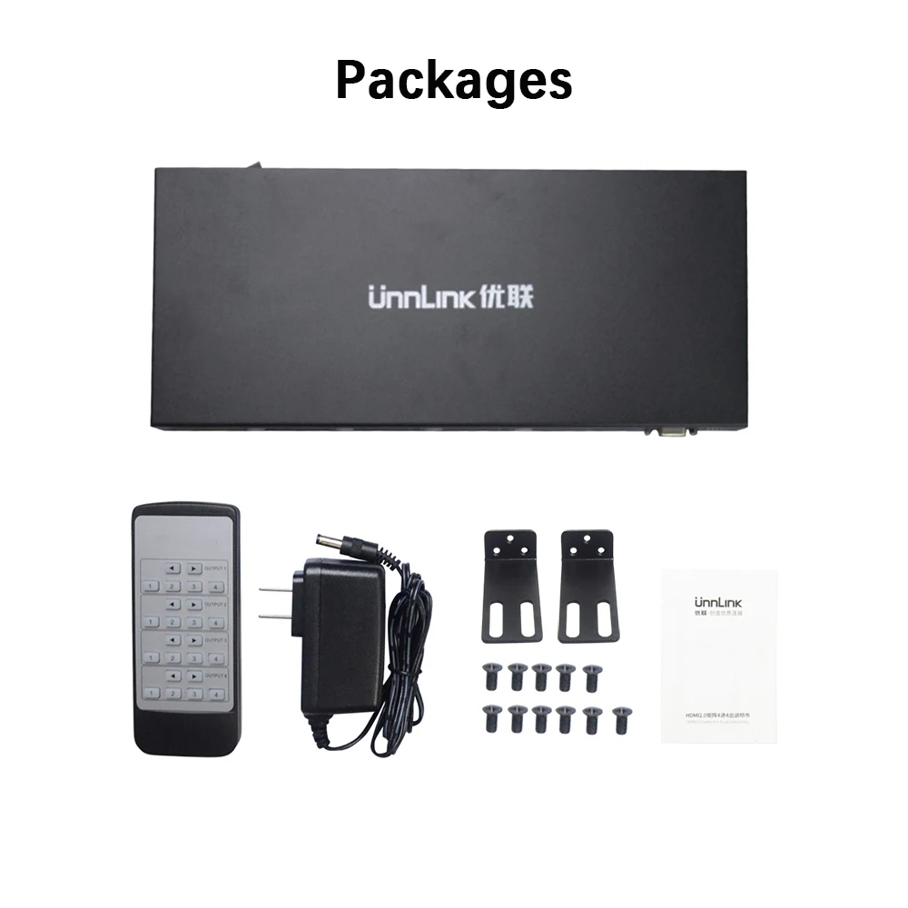 Unnlink сплиттер HDMI-совместимый 2 0 матрица 4x4 UHD 4K 60 Гц HDCP переключатель 4 входа выхода