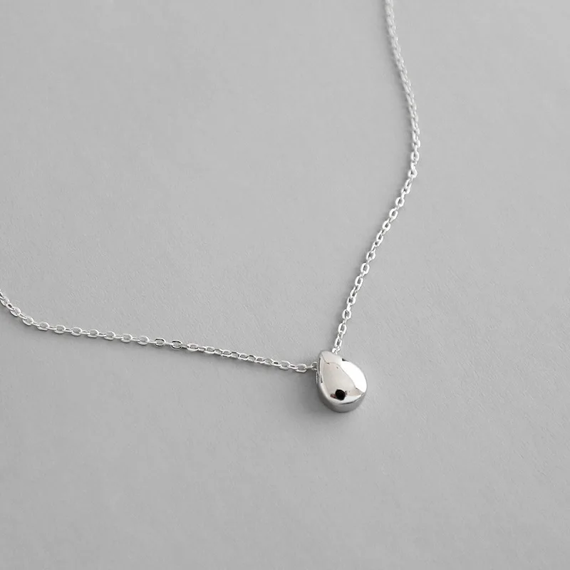 Реальные 925 стерлингового серебра мини капли воды ожерелье с подвеской для