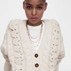 Цепочка Za металлическая многослойная женская, простое ожерелье в стиле хип-хоп, модный аксессуар с геометрическим узором до ключиц