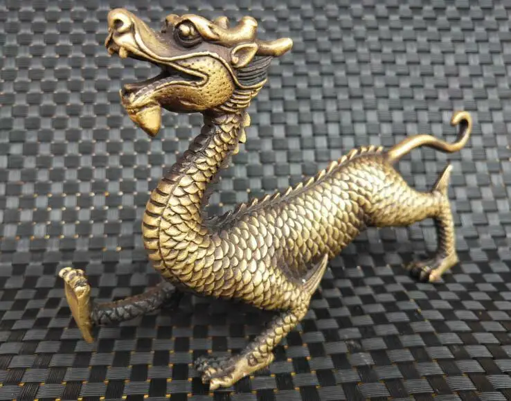 

China Brass God Beast Tsing Dragon Craft Statue