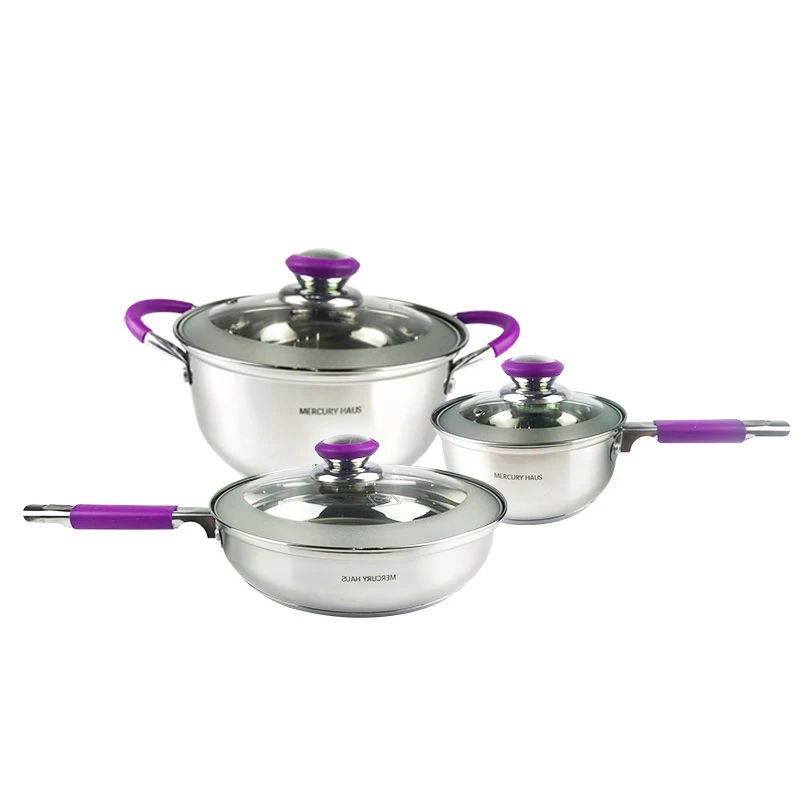 6PCS Stainless Steel Cookware Set Casserole Saucepan Frypan Pot Sets With Induction Bottom | Дом и сад