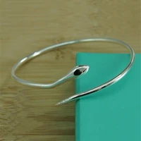 babyllnt 925 sterling silver snake open bangle fashion jewelry women valentines day gift